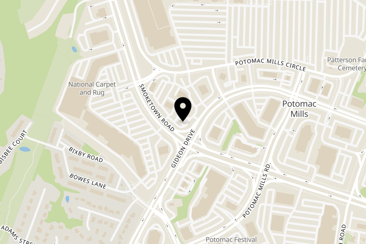 Map showing the location of Taqueria El Tony Gideon Dr on 14496 Gideon Dr in Woodbridge